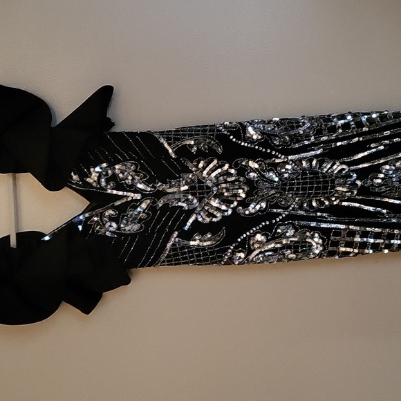 Ruffled Sleeve Sequin Maxi Dress - Picture 2 of 5